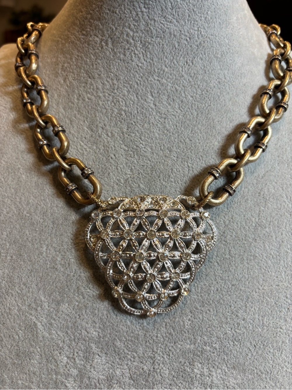 Made in the Deep South Gold chain Necklace with vintage pendant!